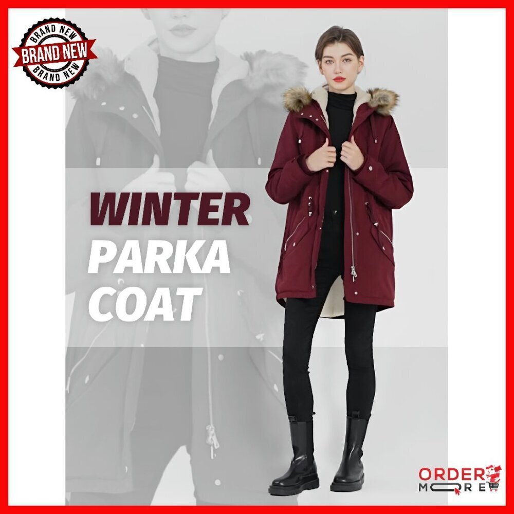 Women's Hooded Winter Parka Waterproof Fleece Lined Coat Warm Jacket - Picture 8 of 8